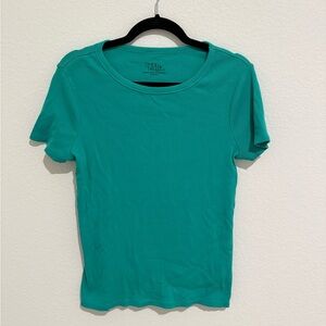 Time and Tru Women's Teal Short Sleeve Crewneck Tee Size Medium